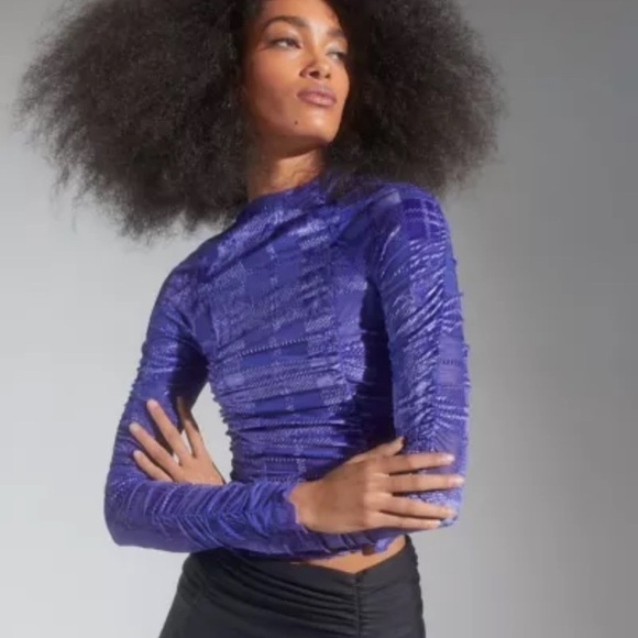 Urban Outfitters Top Mock Neck Burnout Velvet Small New With Tags Natalia - Picture 1 of 11